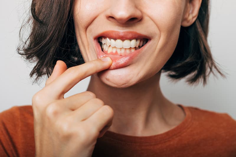 Close-up of healthy gums